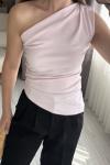Asimetrik Bluz Pembe