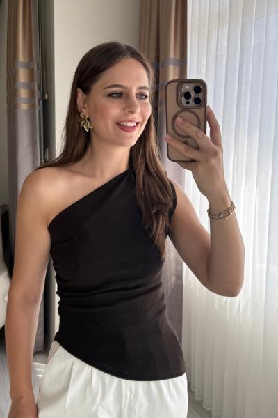 Asimetrik Bluz Acı Kahve