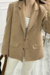 Süet Blazer Ceket Bej