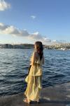 Boncuk İşlemeli Elbise Yeşil