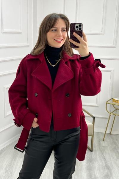 Bordo Kısa Kaban Bordo