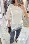 Dantel Detaylı Tshirt Beyaz