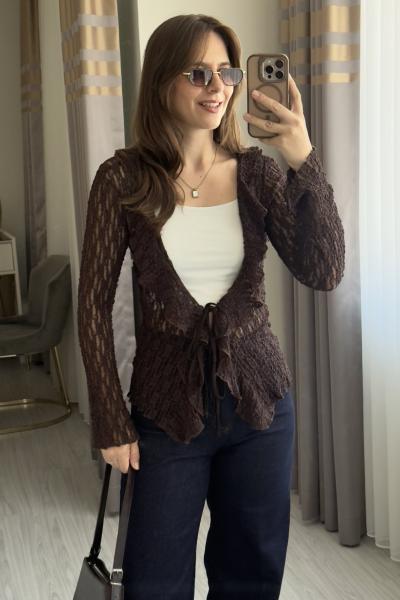 Dantelli Hırka Acı Kahve