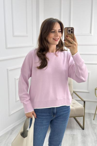 Detaylı Triko Kazak Pembe