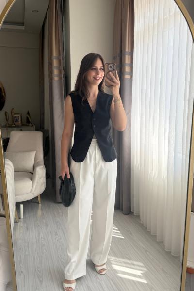 Düğmeli Yelek Siyah