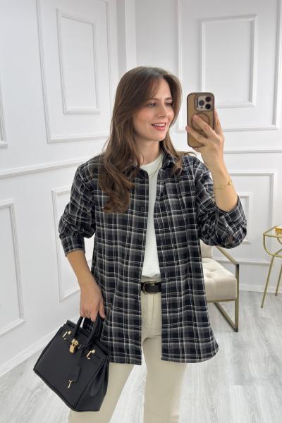 Ekoseli Gömlek Siyah