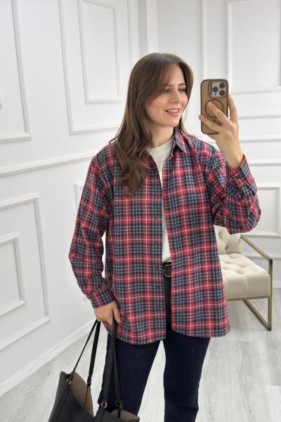 Ekoseli Gömlek Kırmızı