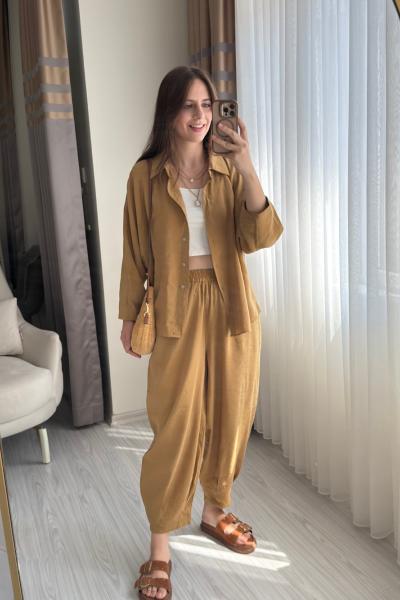 Gömlekli Takım Hardal Sarısı