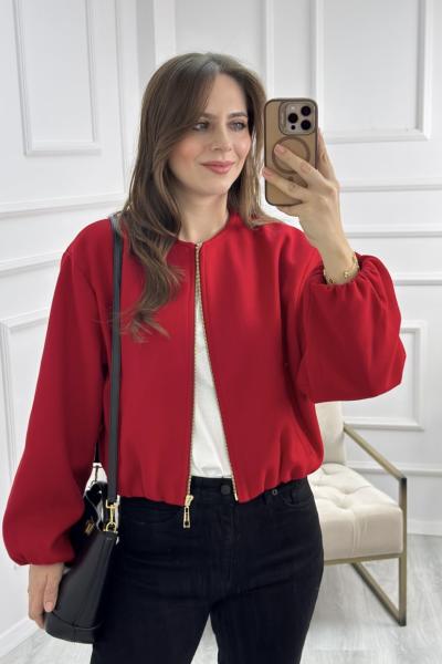 Kaşe Bomber Ceket Kırmızı