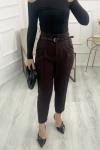 Kemerli Havuç Pantolon Bordo