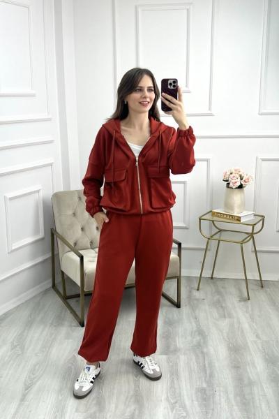 Cepli Eşofman Takımı Kiremit