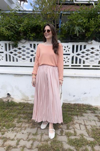 Kırışık Etek Pembe