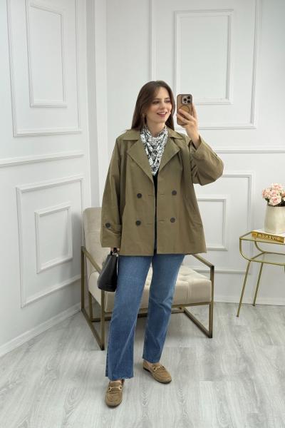 Massi Model Arka Düğme Detaylı Trençkot Haki