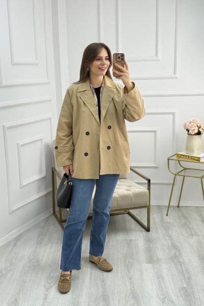 Massi Model Arka Düğme Detaylı Trençkot Krem