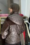 Peluş Detaylı Kapitone Mont Kahverengi