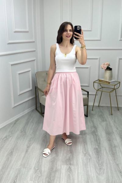 Poplin Etek Pembe