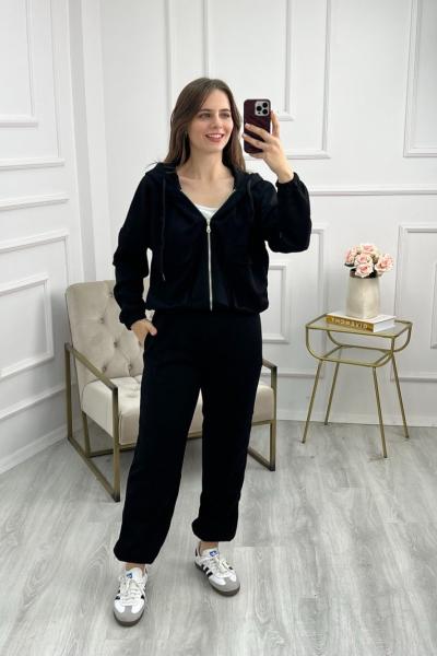 Cepli Eşofman Takımı Siyah