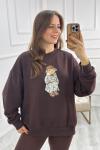 Teddy Baskılı Sweat Kahverengi