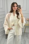 Tensel Kimono Gömlek Krem