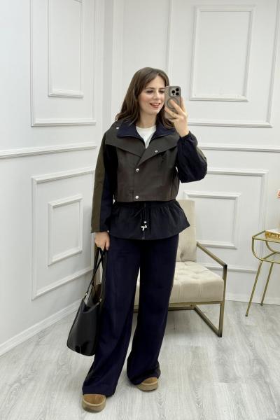 Trenç Detaylı Spor Takım Lacivert