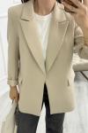 Vatkalı Blazer Ceket Krem