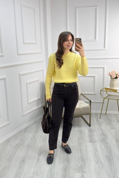 Zr Model Kesik Paça Boyfit Jean Acı Kahve