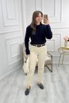 Zr Model Kesik Paça Boyfit Jean Krem